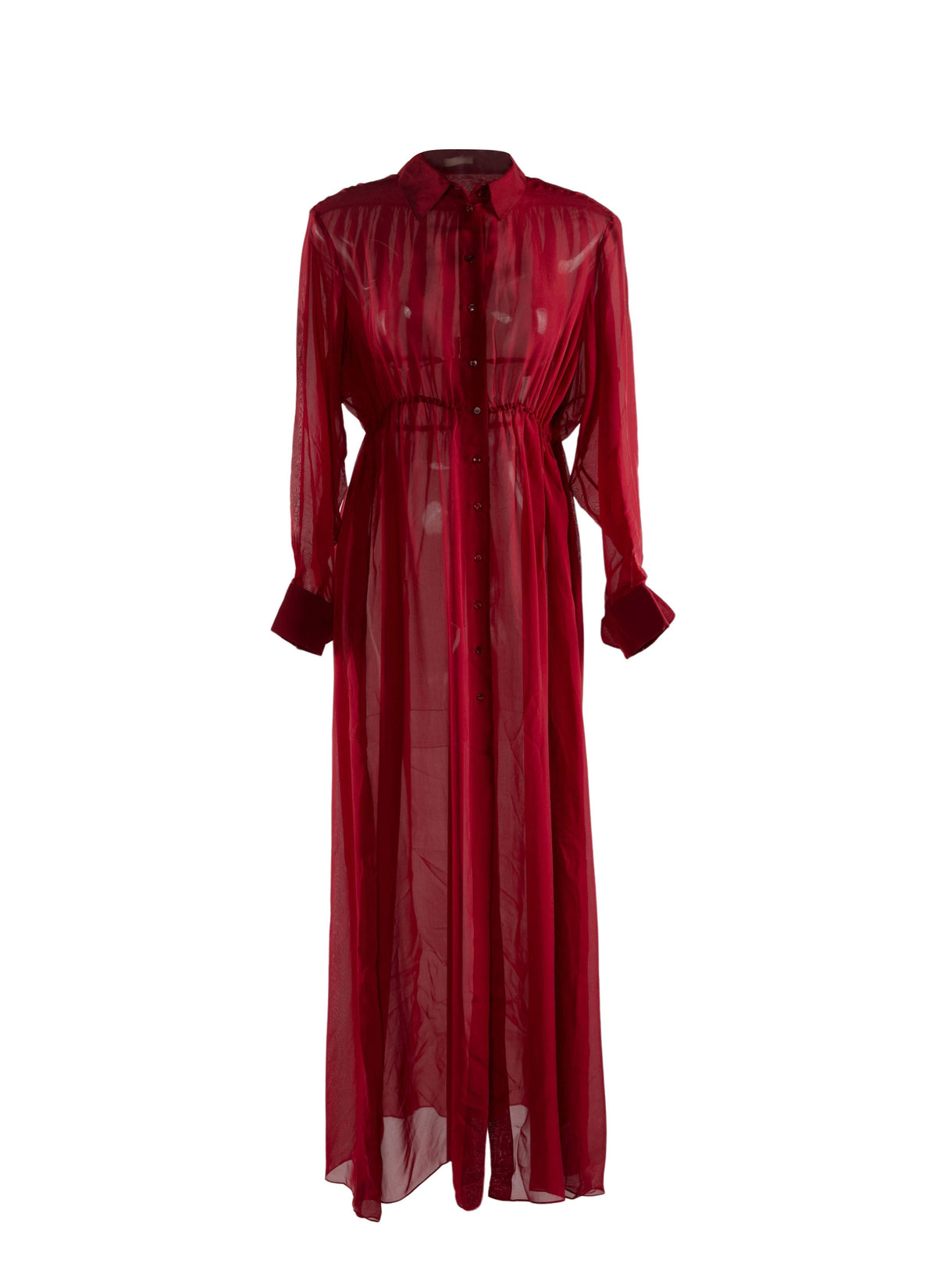 Robe chemise en soie - Grenat