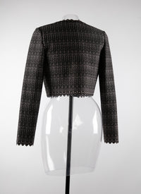 Veste courte à manches longues en laine - Noir & Rose