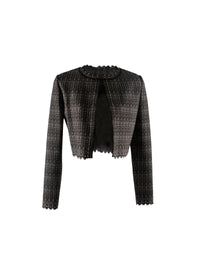 Veste courte à manches longues en laine - Noir & Rose