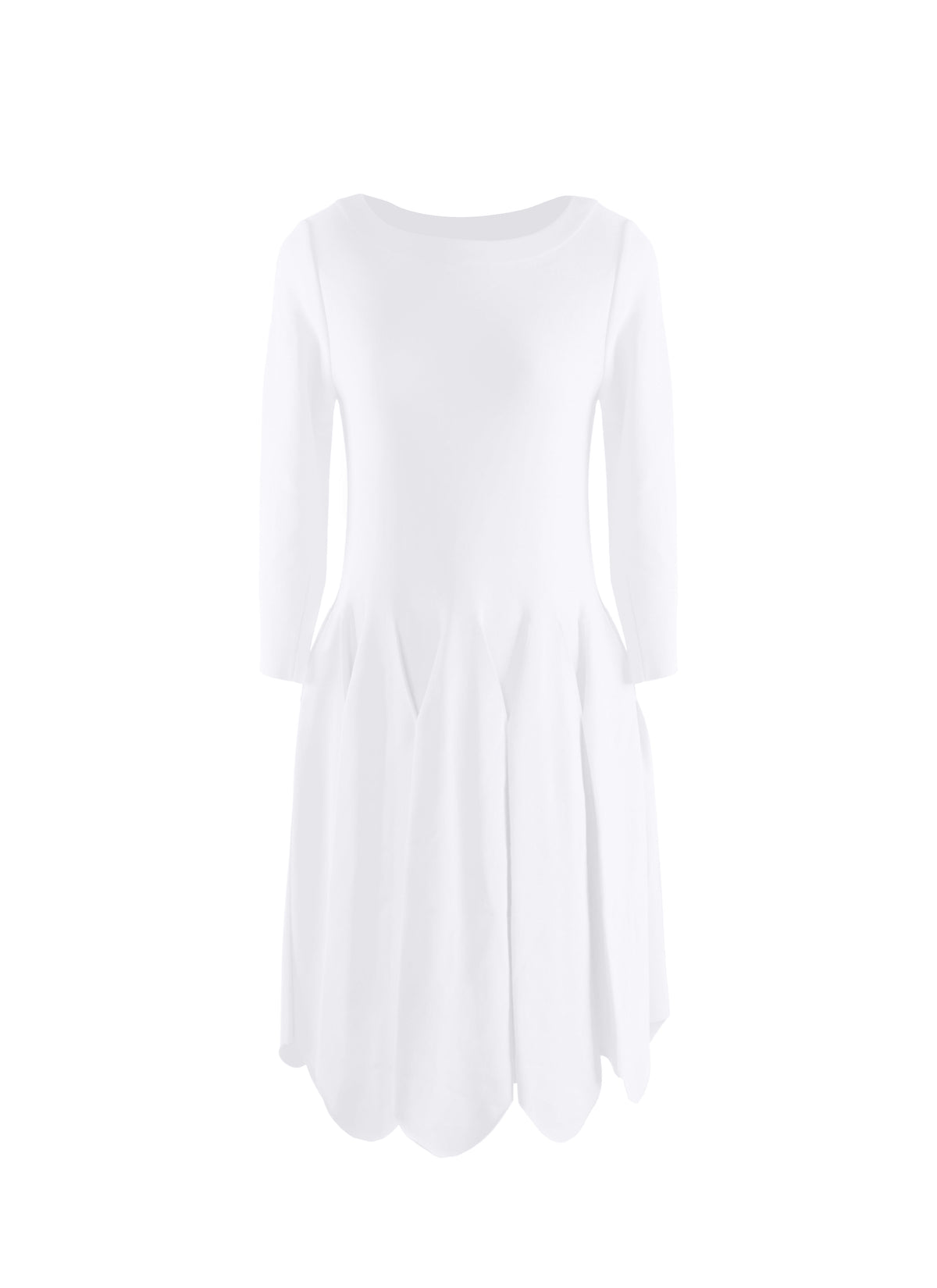 Robe Mini-à manches 3/4 - Blanc