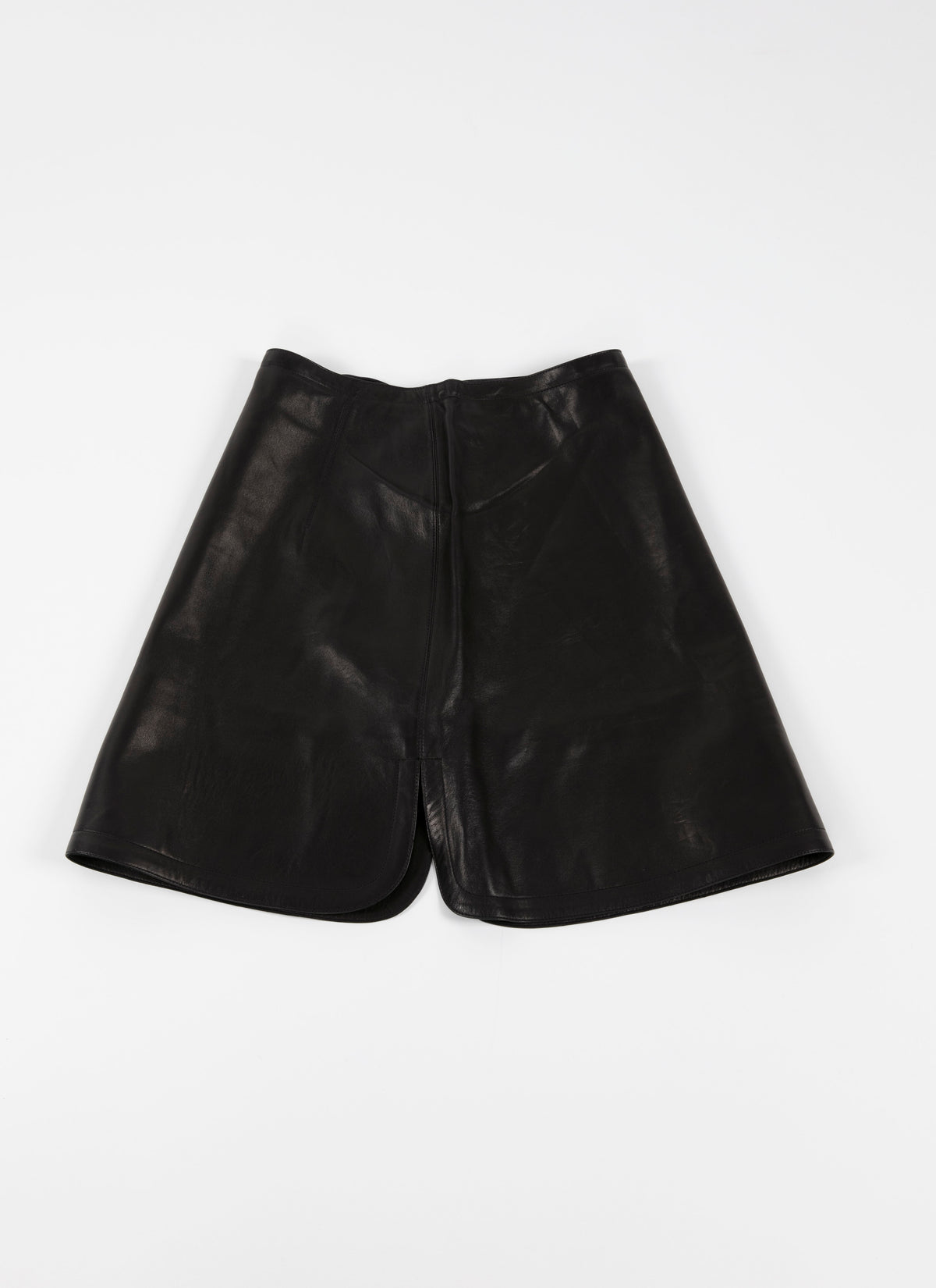 Mini-jupe en cuir - Noir