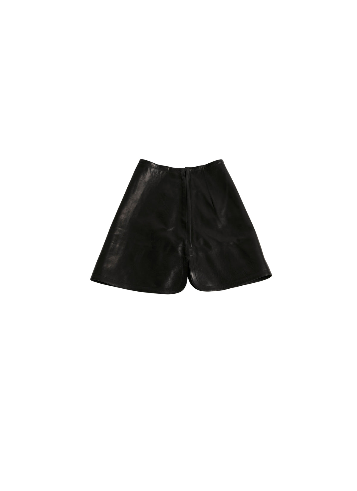 Mini-jupe en cuir - Noir