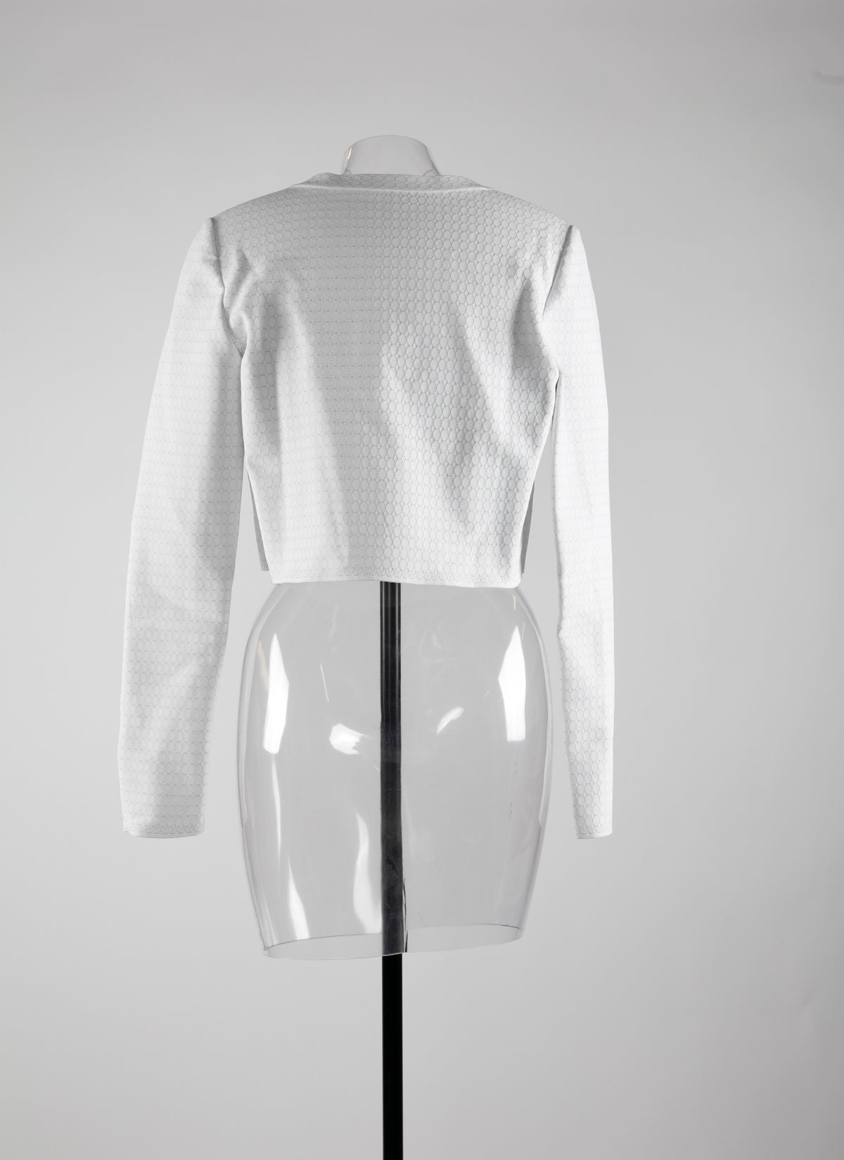Regence mini long sleeve cardigan - White iridescent