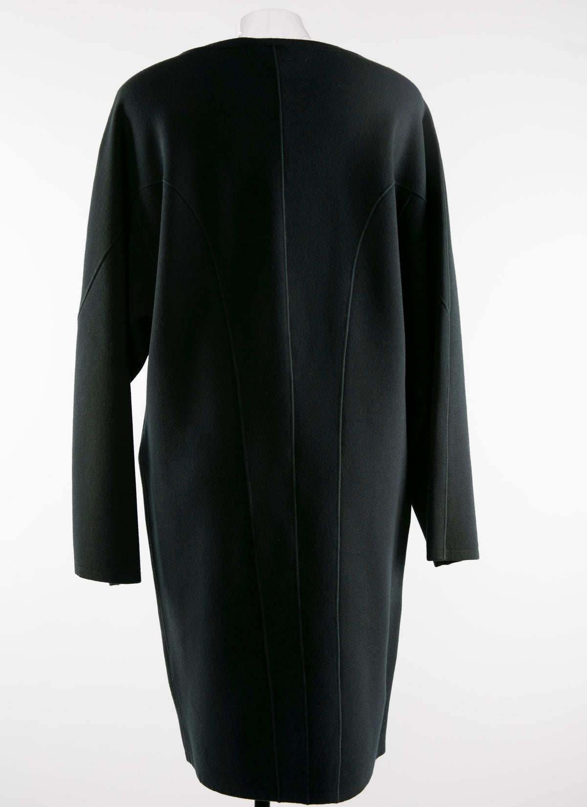 Long-sleeved wool round-neck jumper dress - Forest