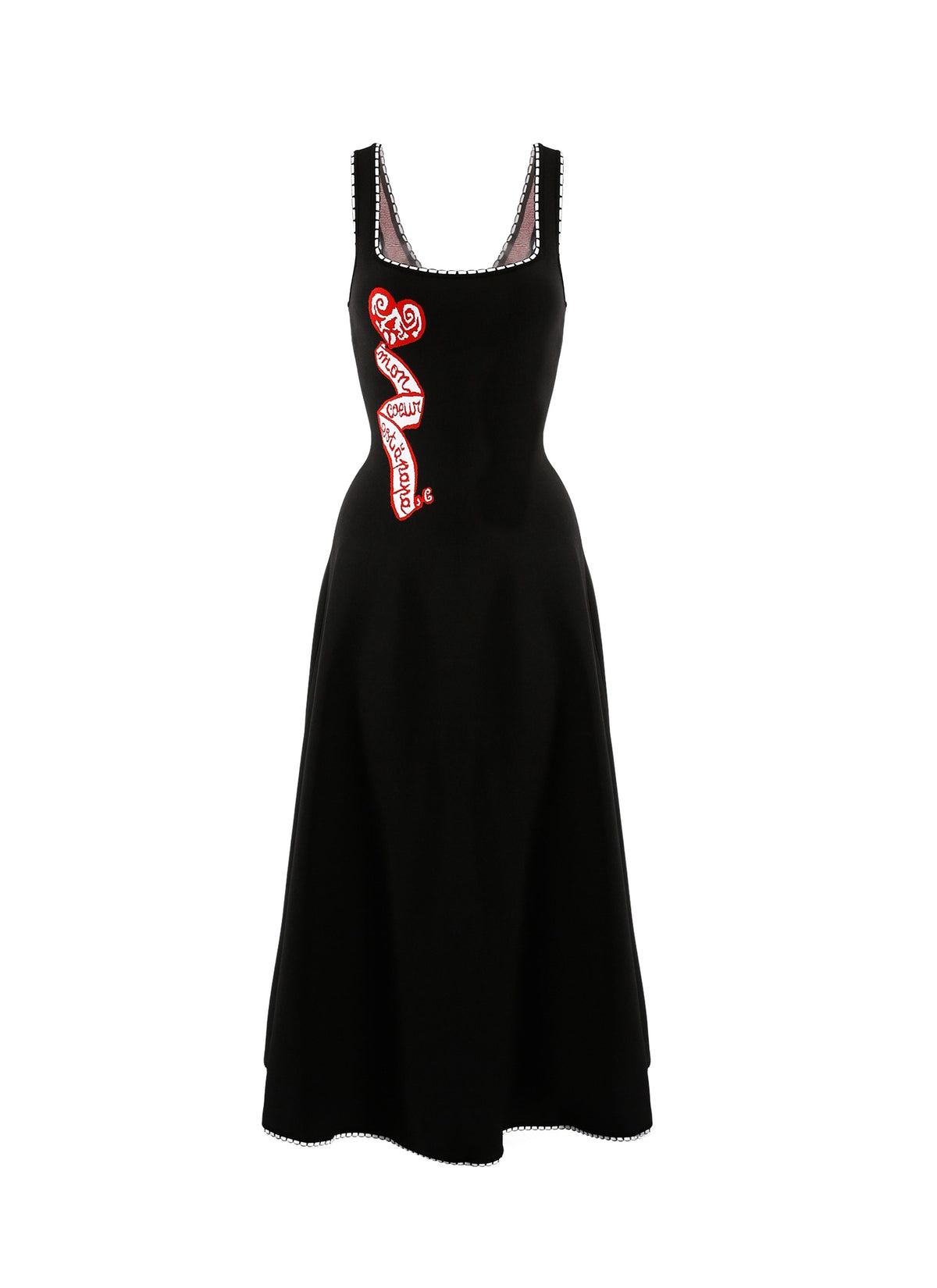 Mon Cœur mesh sleeveless maxi dress - Black & Red
