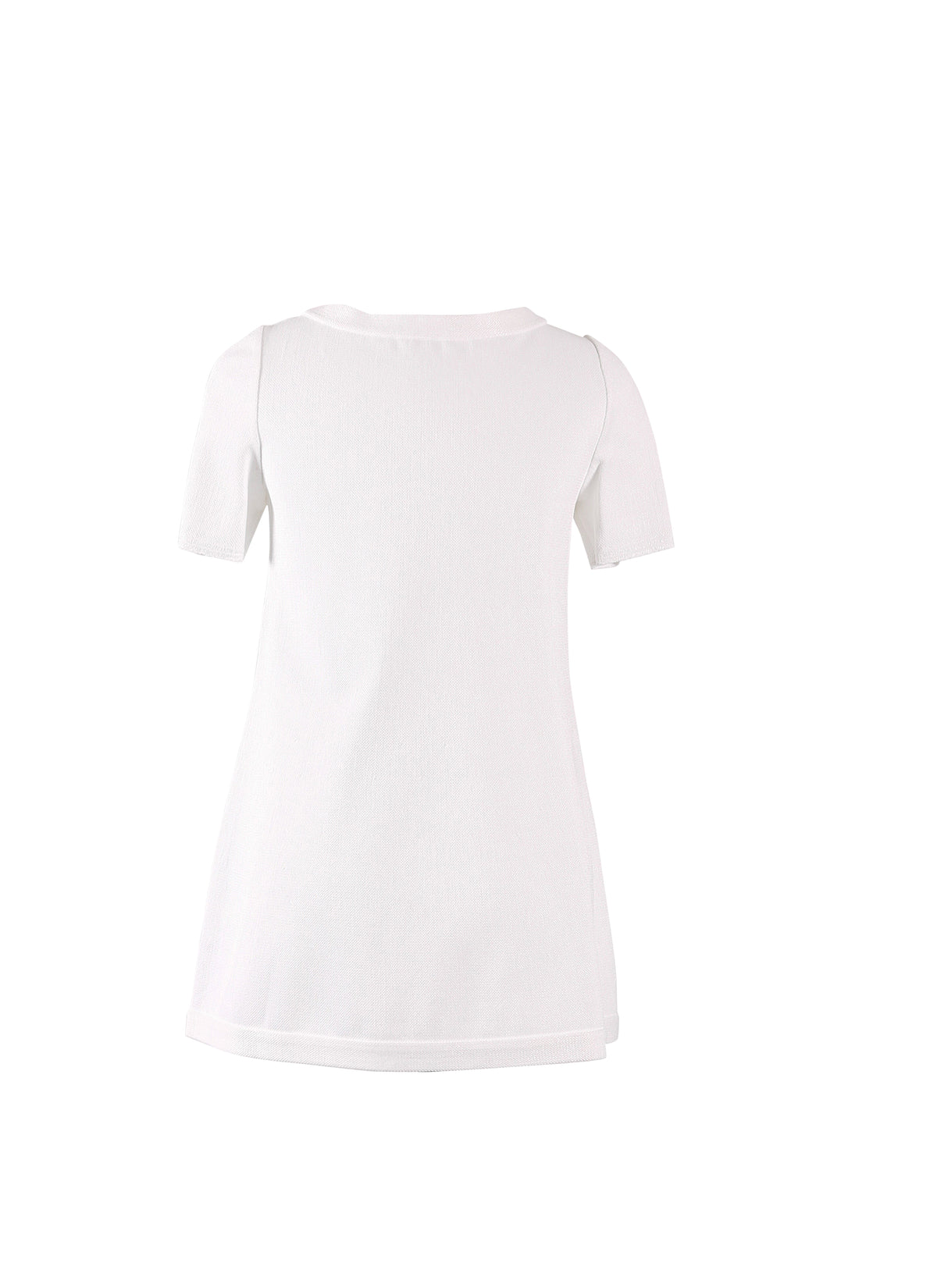 Short-sleeved tunic in raffia - White