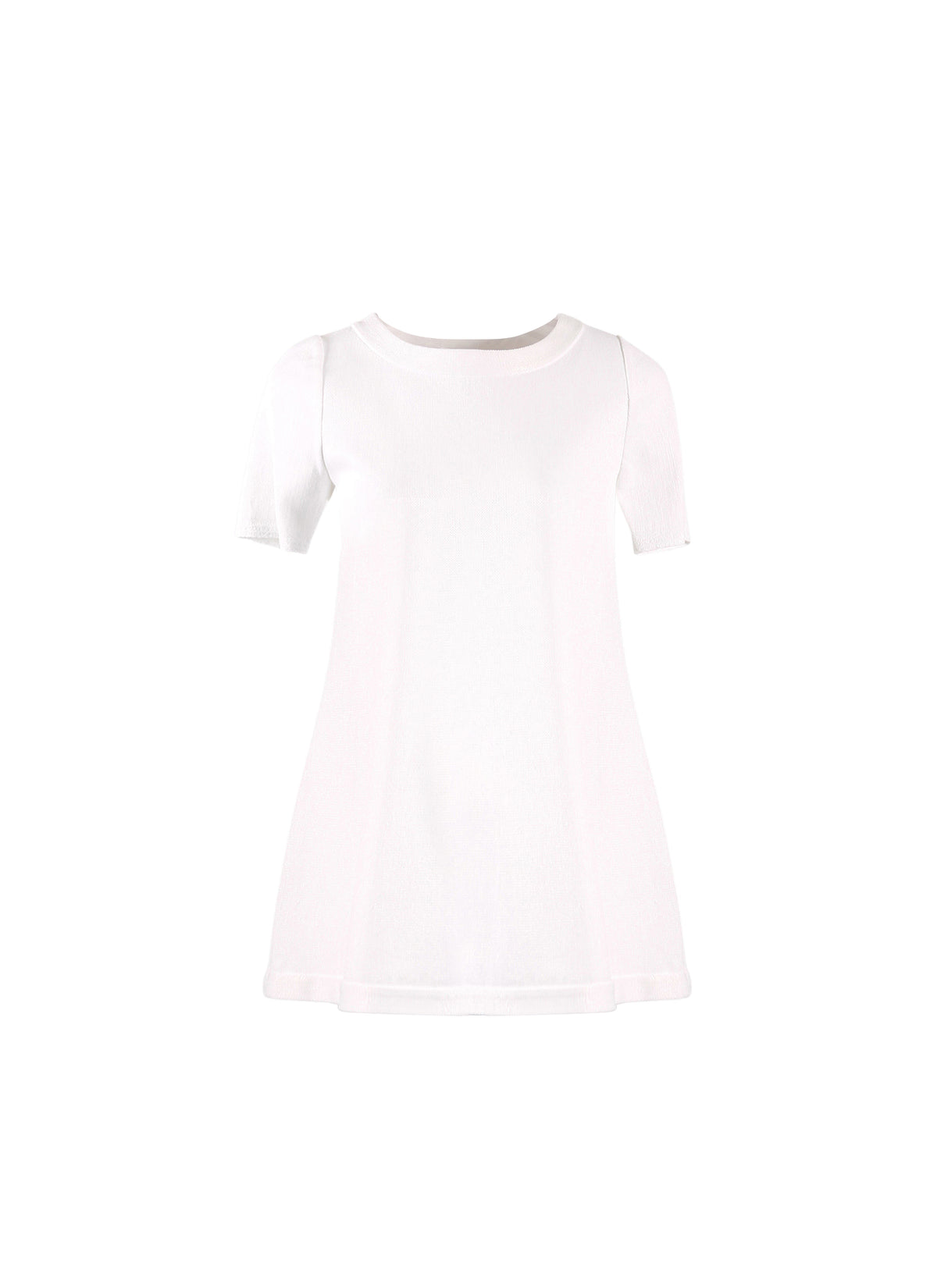 Raffia short sleeve tunic - White