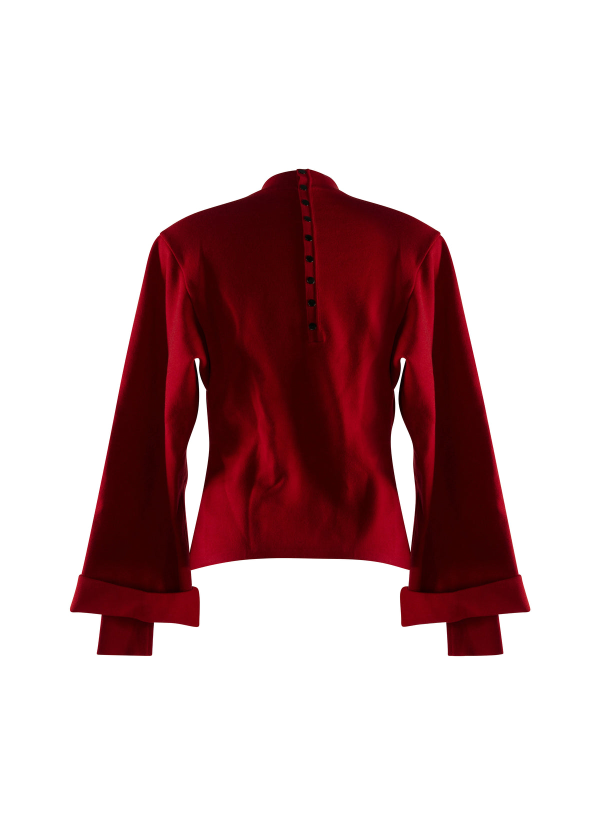 Pull à manches longues évasées en laine - Rubis