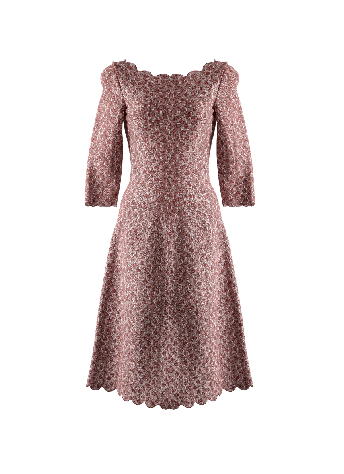 Robe à manches 3/4 Camée - Noisette