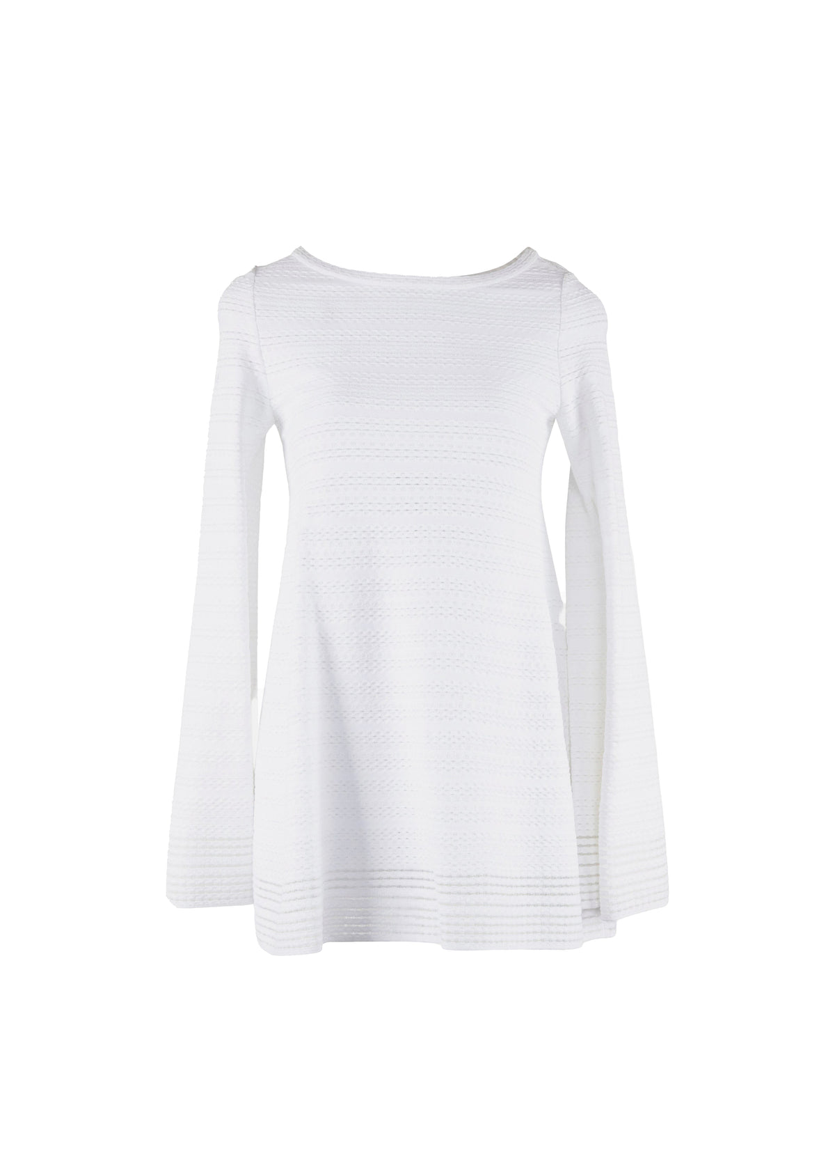 Pull à manches longues Brocart en maille - Blanc