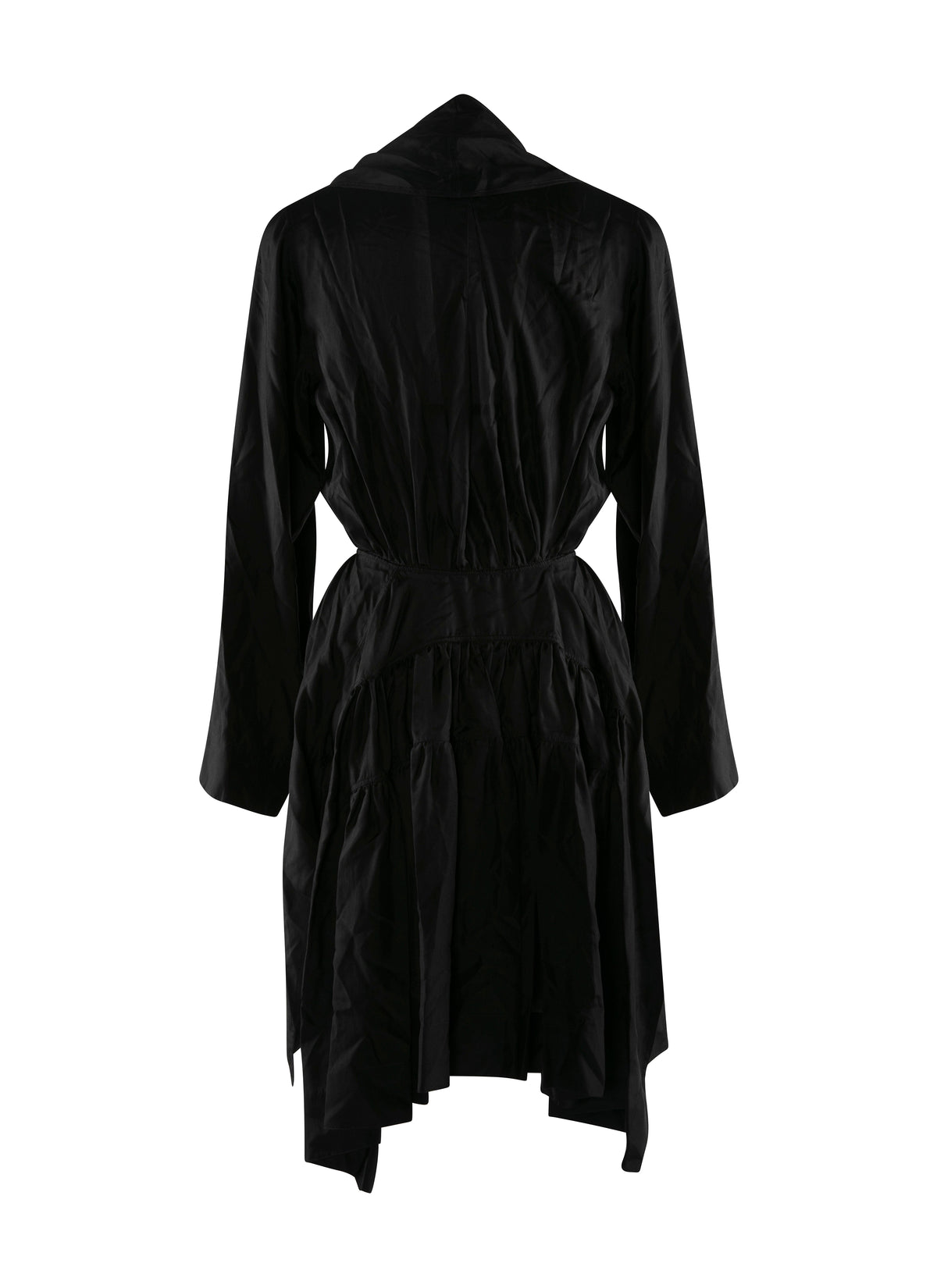 Robe à manches longues en soie - Noir