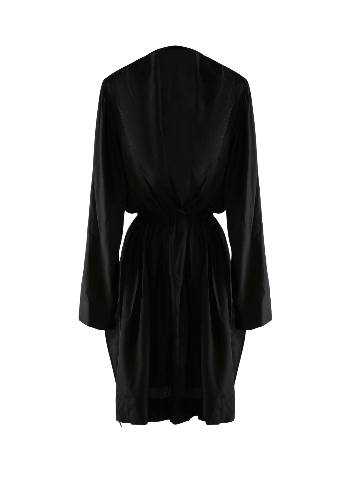 Robe à manches longues en soie - Noir