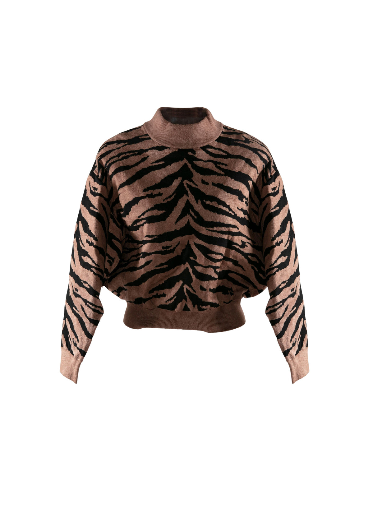 Pull court Zebra en maille - Noir & Marron