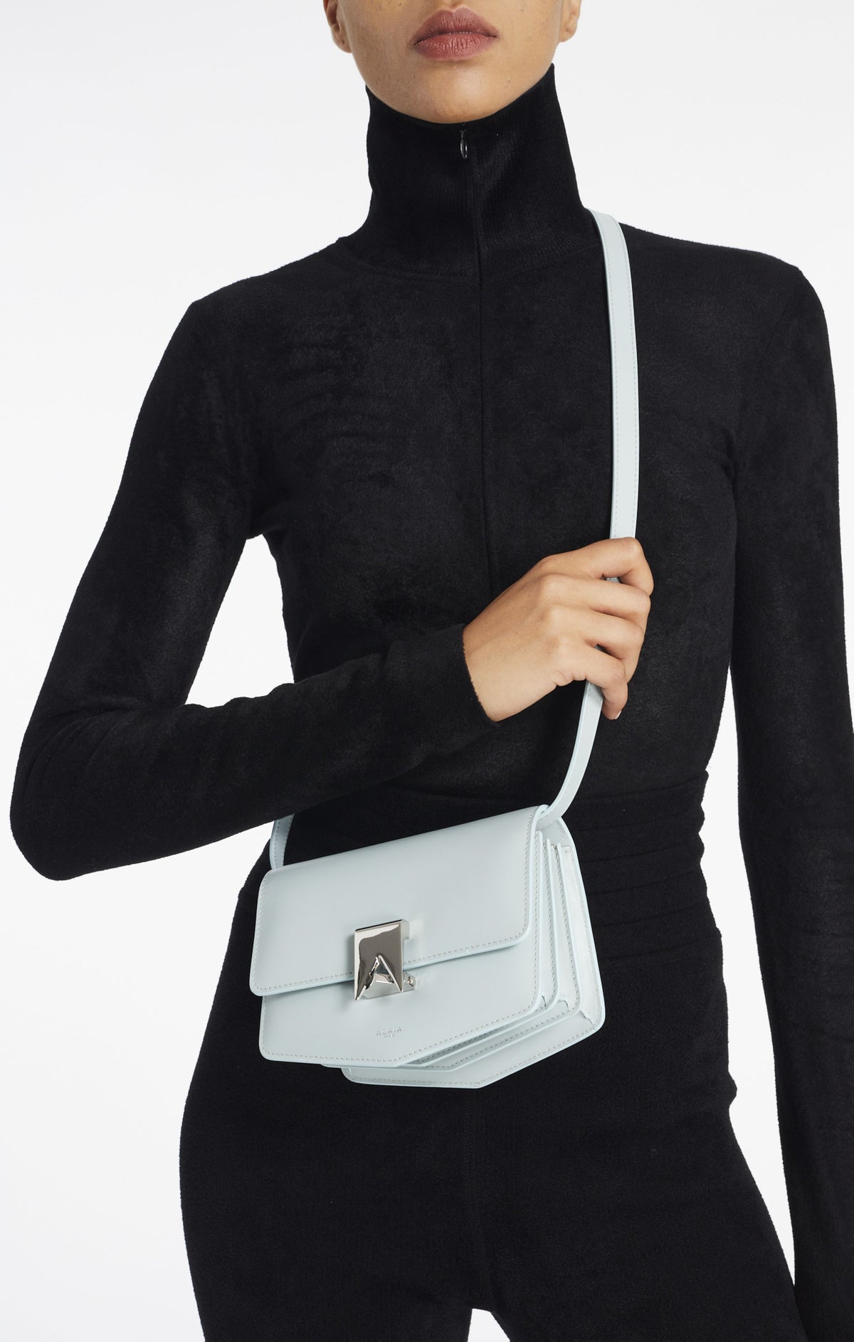 Petit sac Le Papa en cuir - Gris Vert