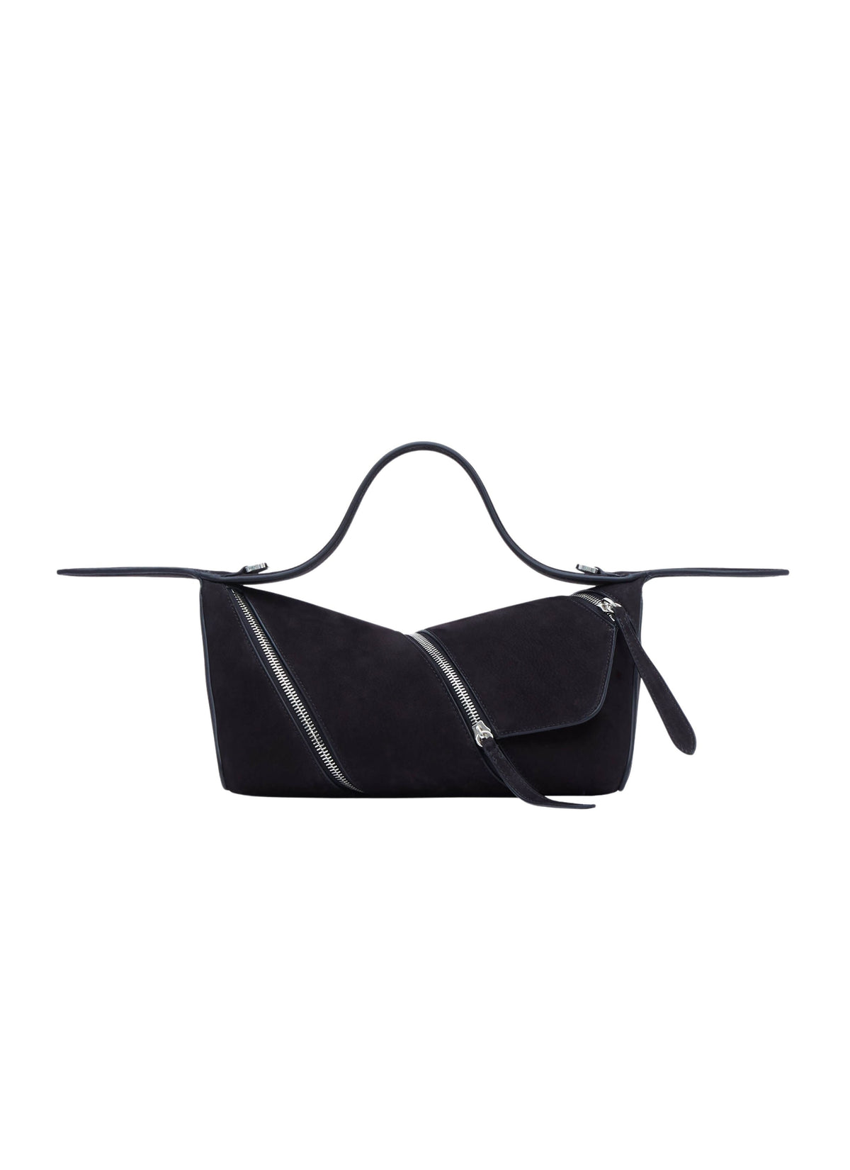Le Zip bag in grained leather - Black