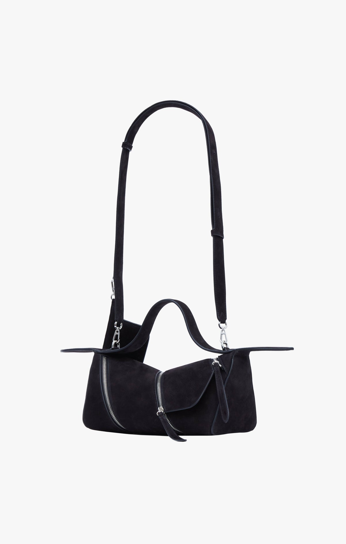 Le Zip bag in grained leather - Black