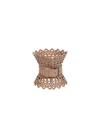 Bracelet corset en cuir - Sable