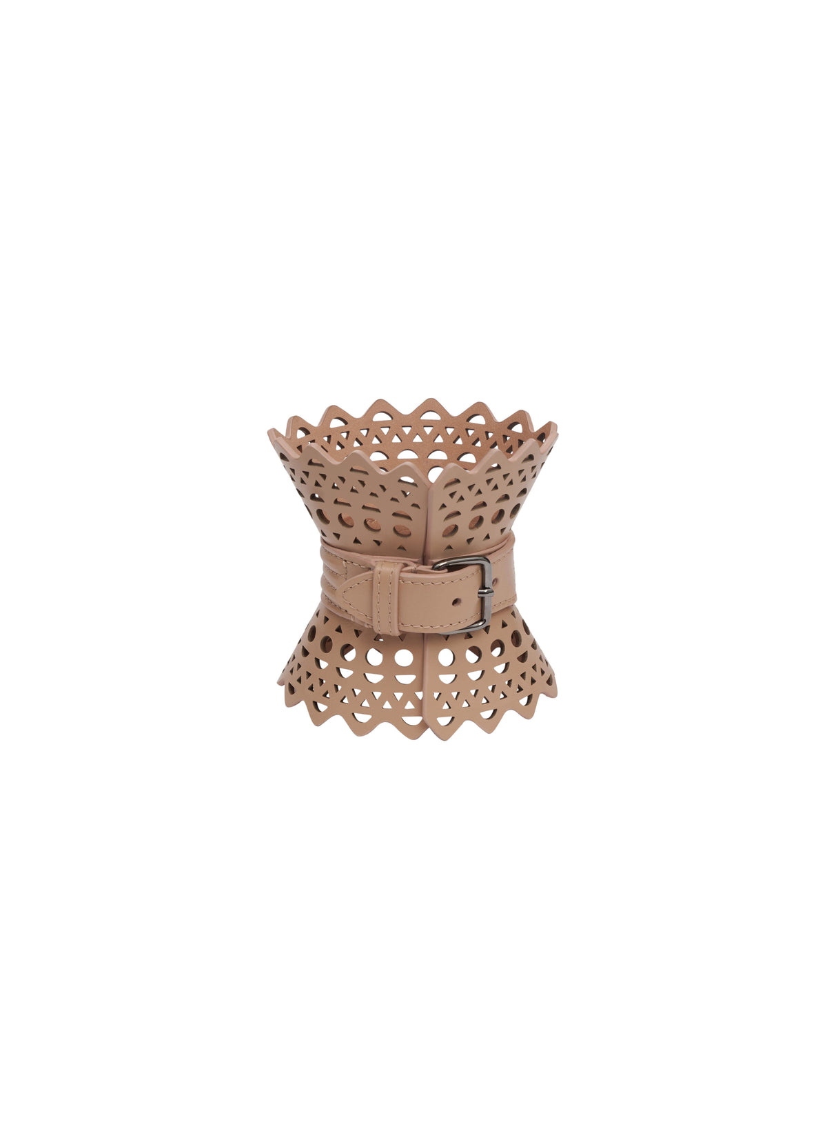 Bracelet corset en cuir - Sable