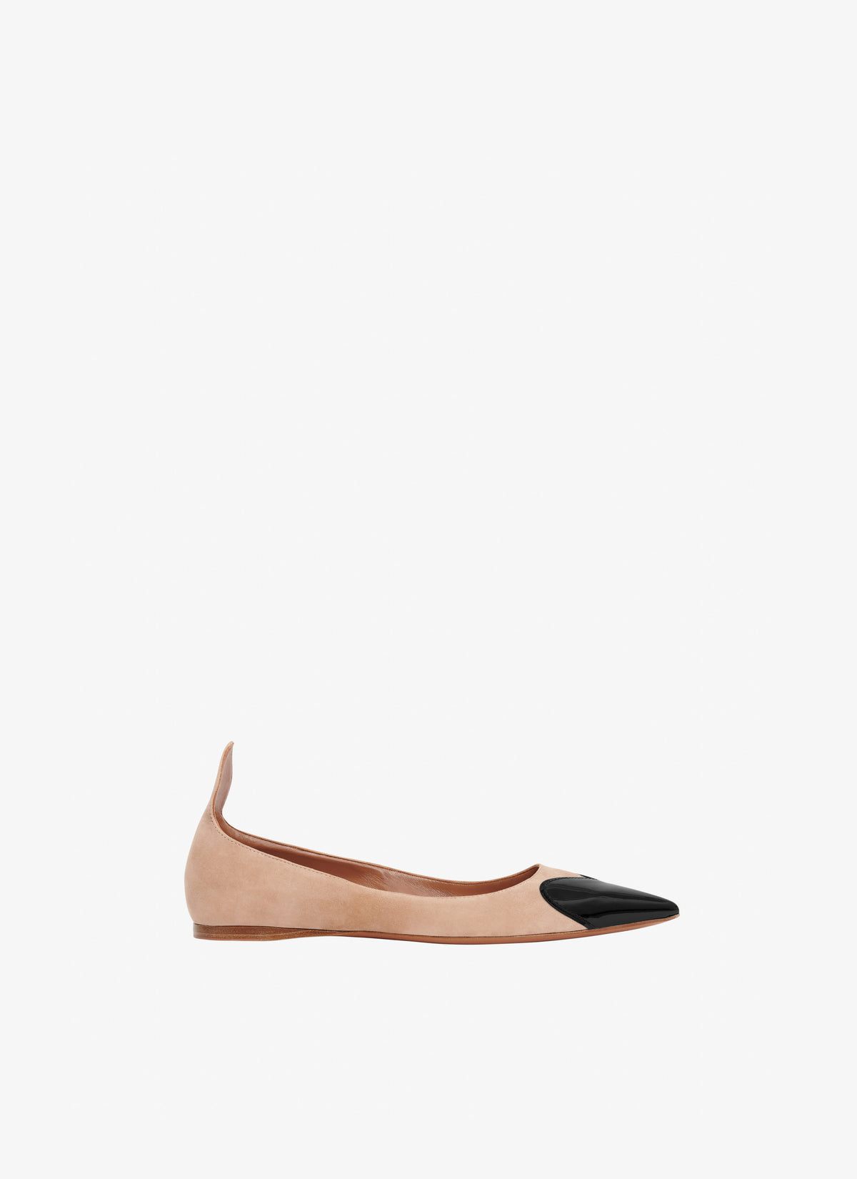 Ballerines Cœur en cuir - Chair & Noir