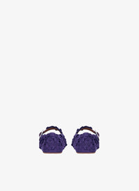 Strappy ballerinas with floral leather inserts - Ultraviolet