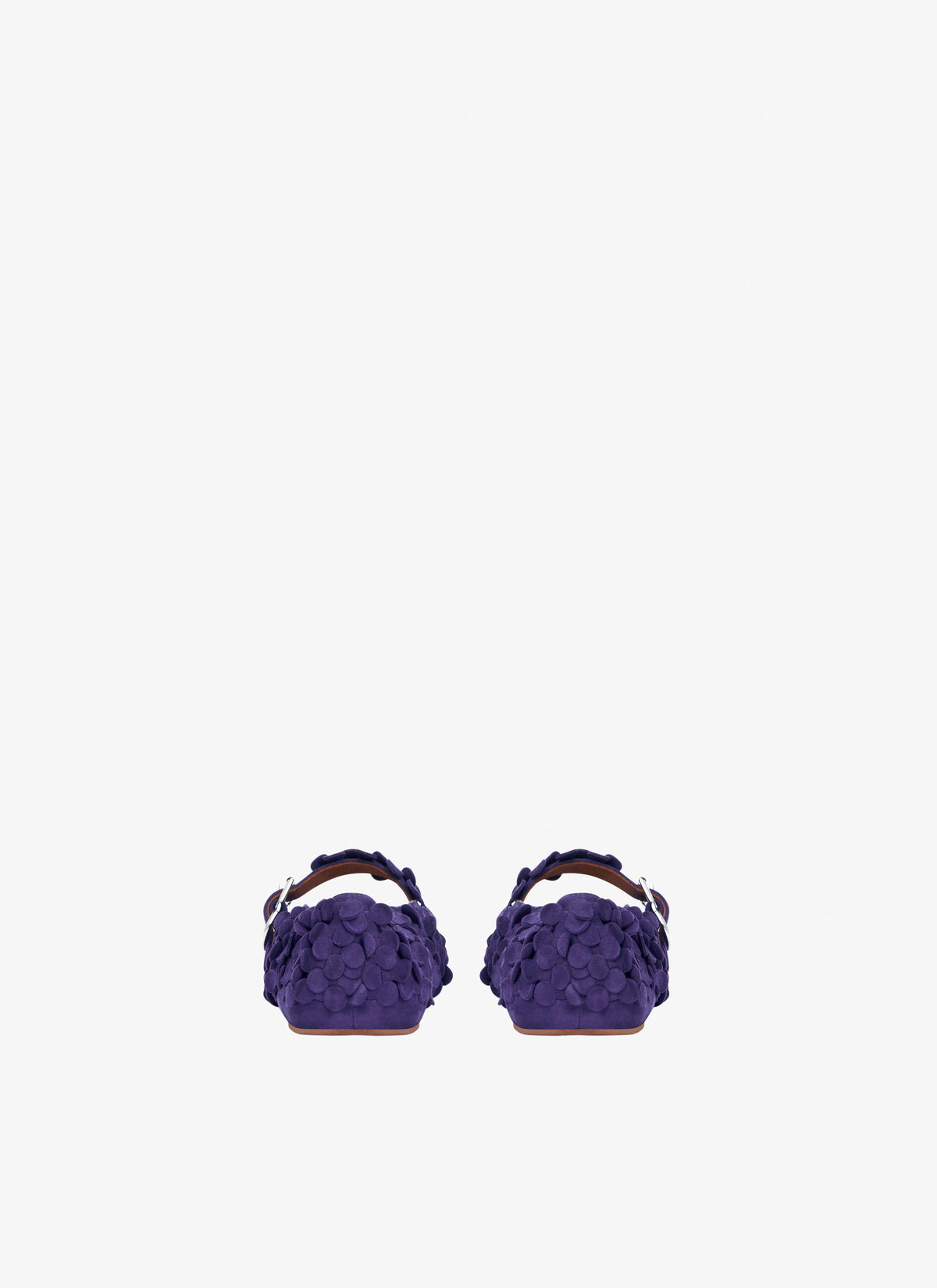Strappy ballerinas with floral leather inserts - Ultraviolet