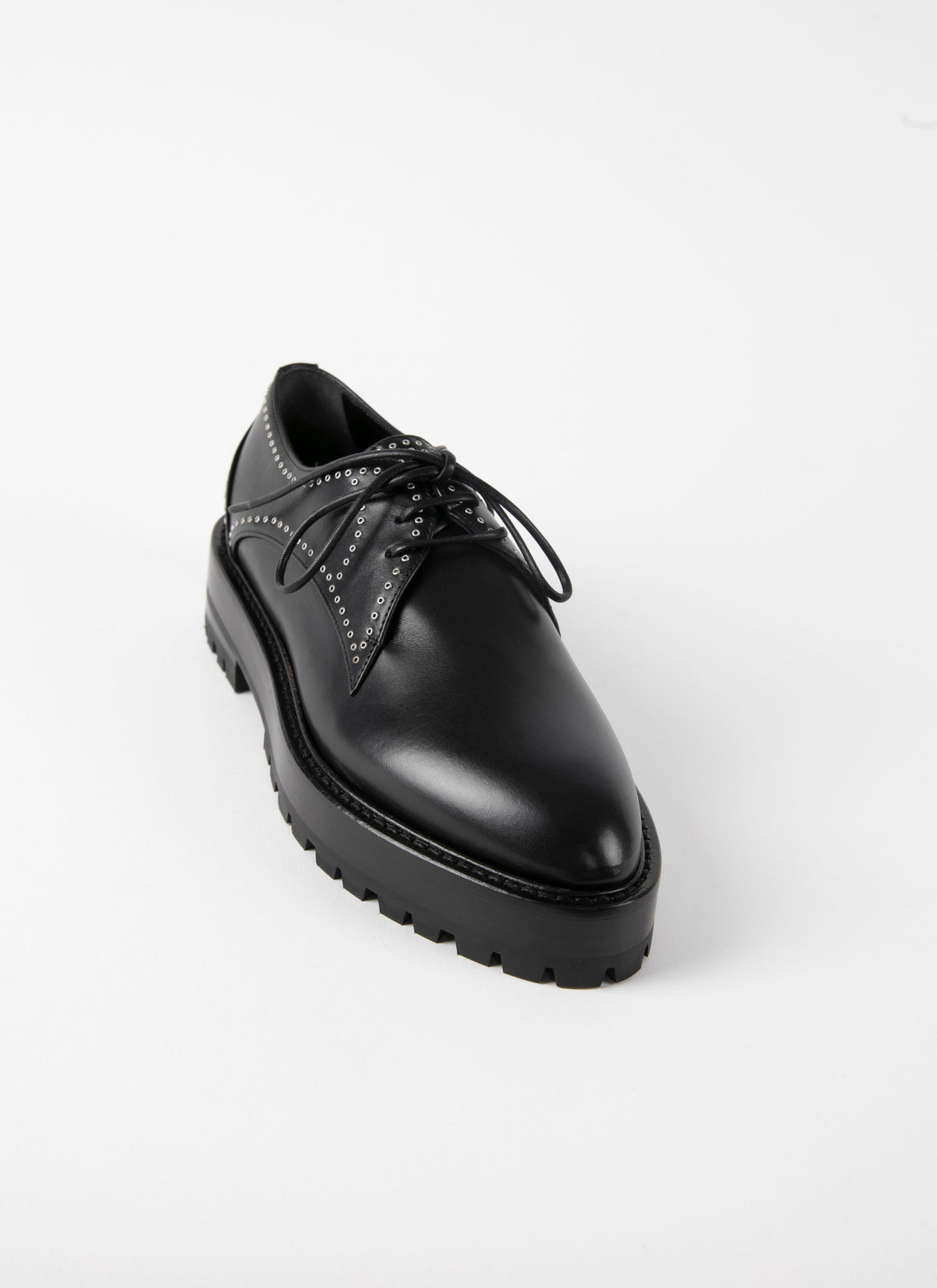 Leather Derbies with eyelets - Black