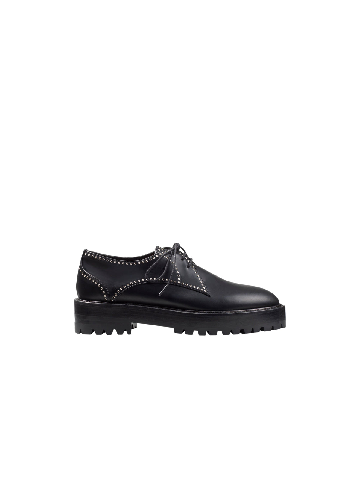 Leather Derbies with eyelets - Black