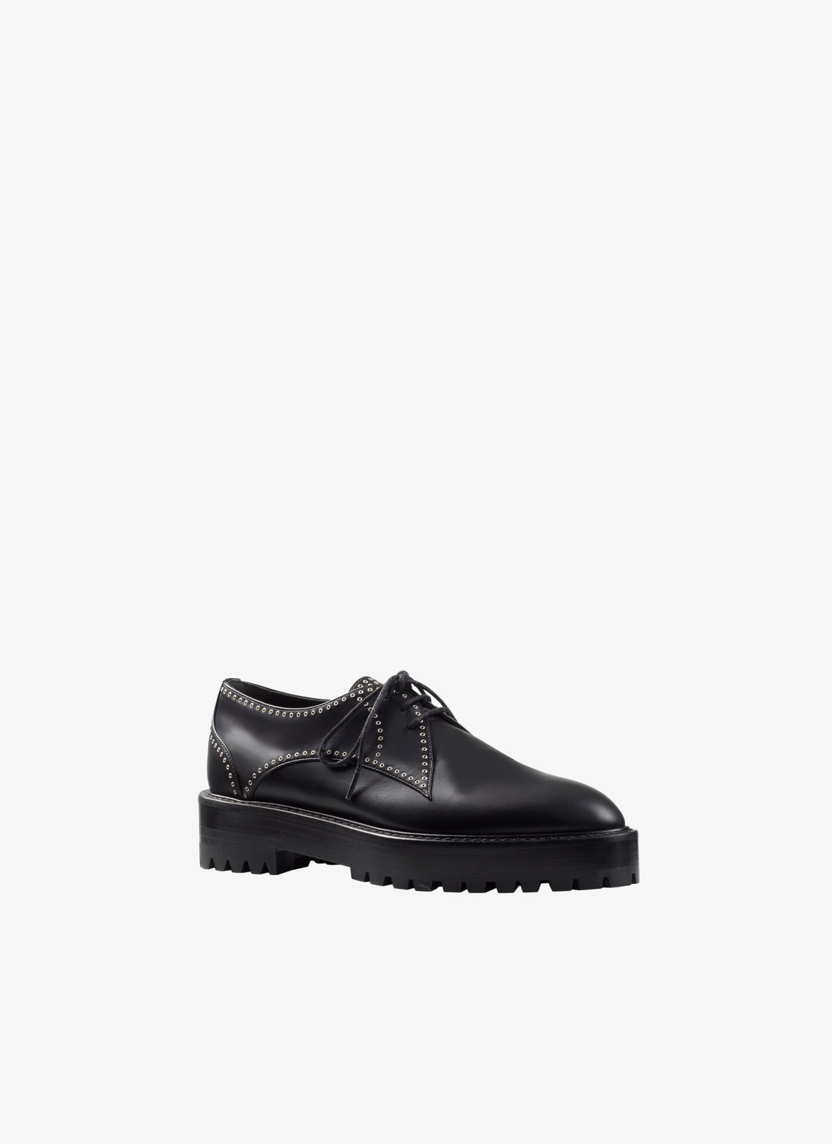 Leather Derbies with eyelets - Black
