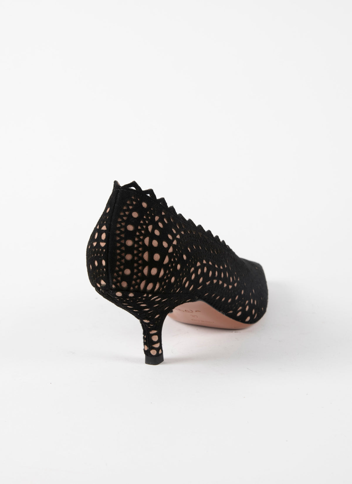 55 cut-out pointed-toe court shoes in leather - Black & Flesh
