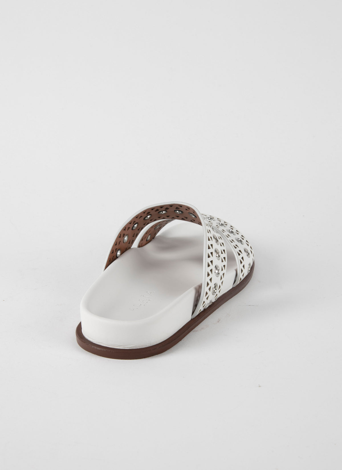 Openwork mules in geometric leather - Off White