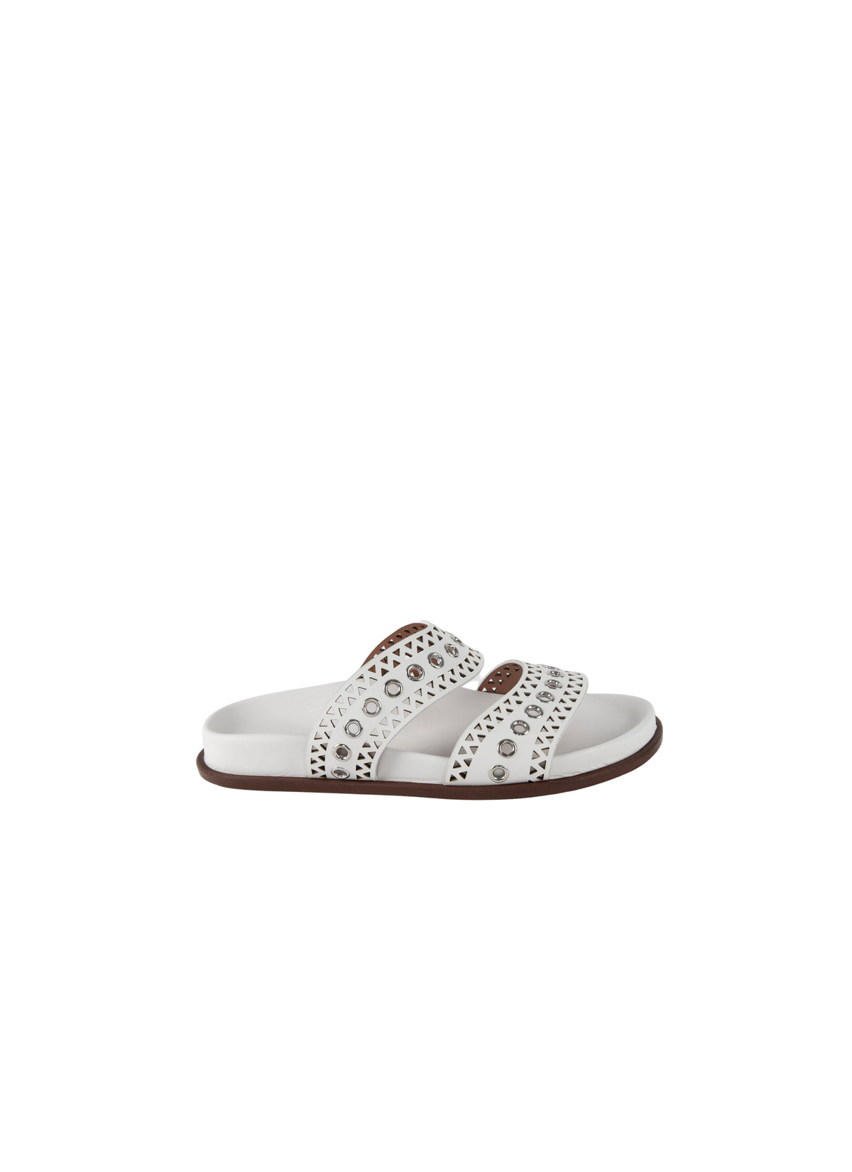 Openwork mules in geometric leather - Off White