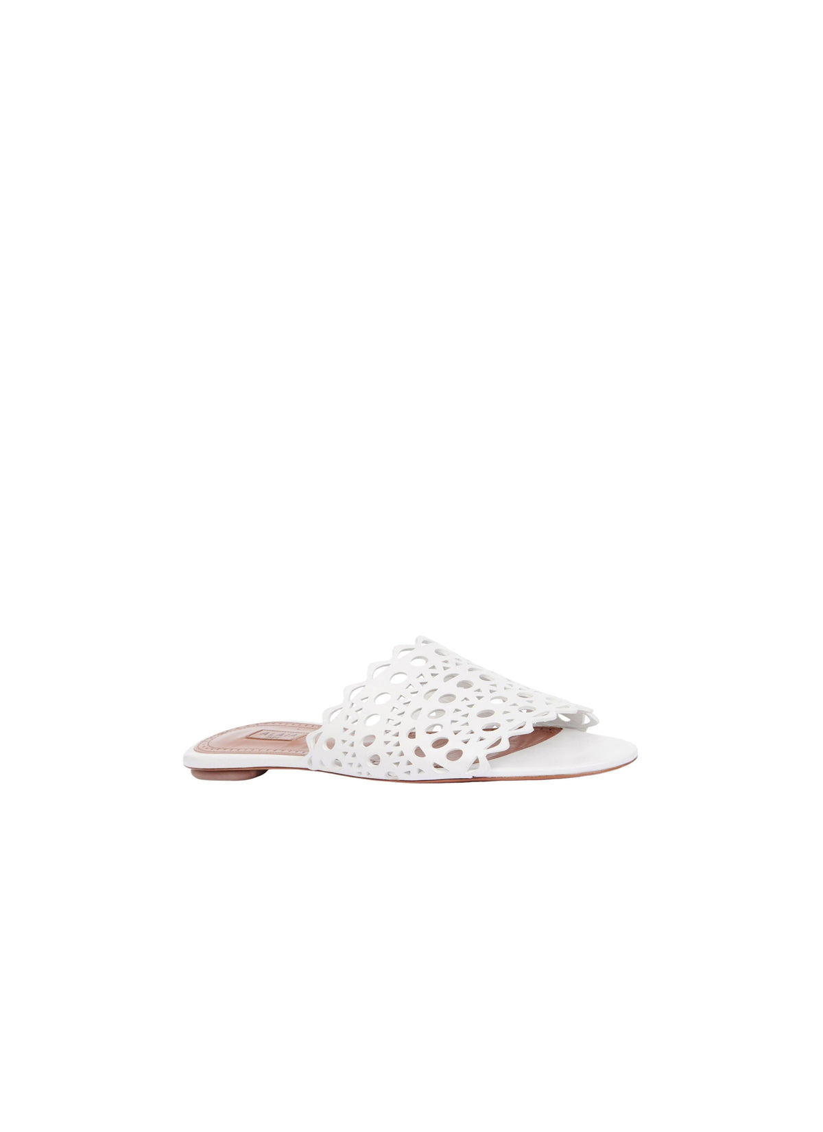 Mules plates Vienne en cuir - Blanc Cassé