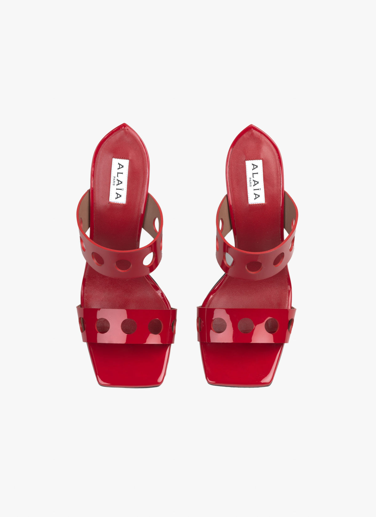 Openwork leather sandals - Lacquer