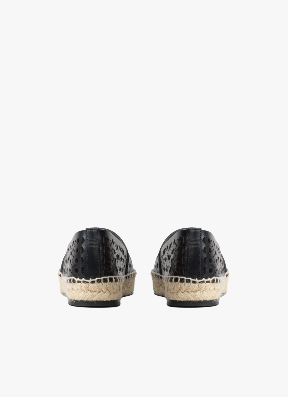 Espadrilles plates en cuir - Noir
