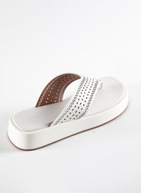 Sandales à plateforme en cuir - Blanc Cassé
