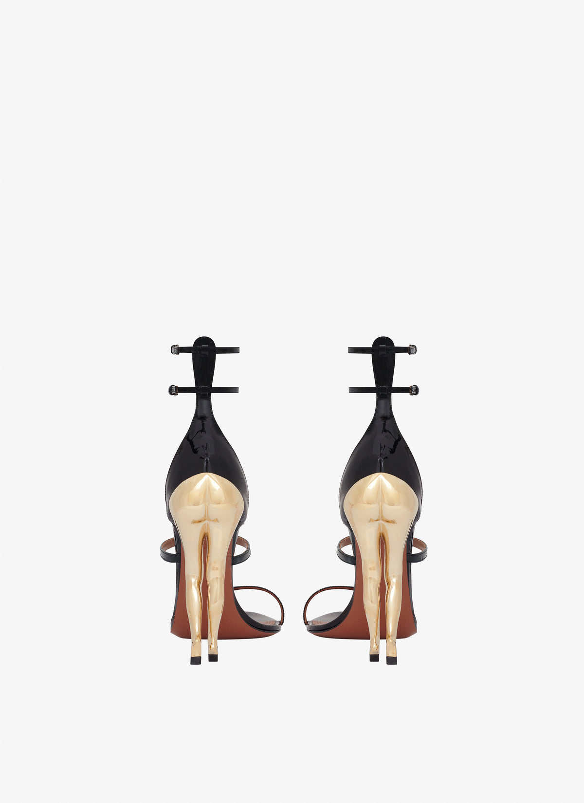 Cabaret sandals in patent leather - Gold & Black