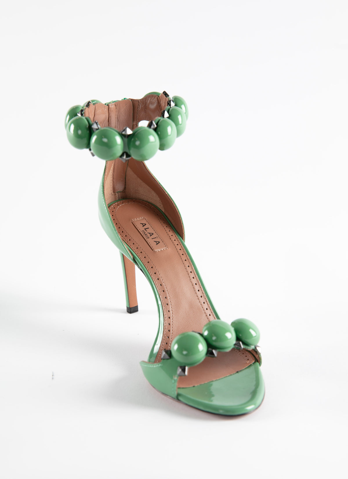 Bombe 90 sandals in leather - Spring Green