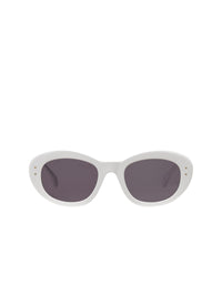 Lunettes ovales contrastées - Blanc & Gris