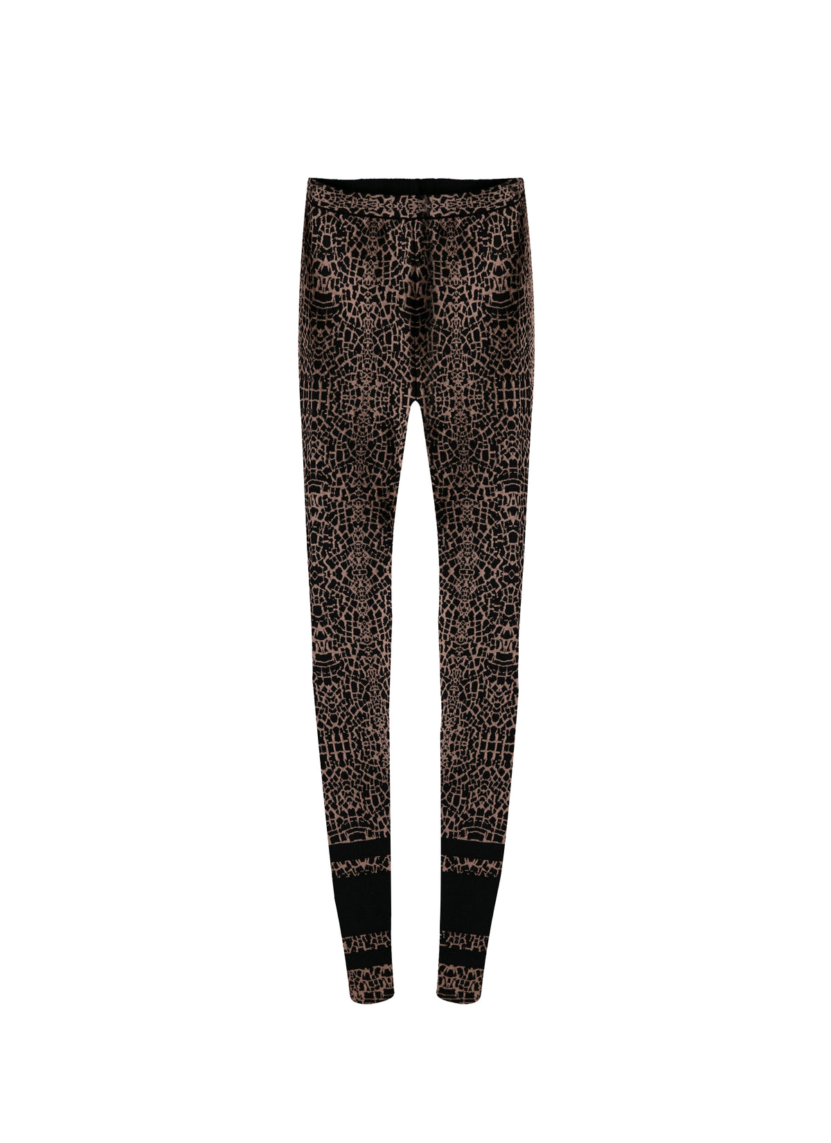 Animal print leggings - Black & Flesh