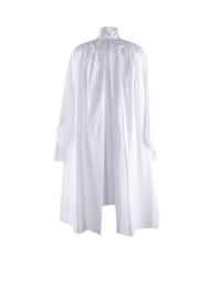 Oversized long shirt with open back - White