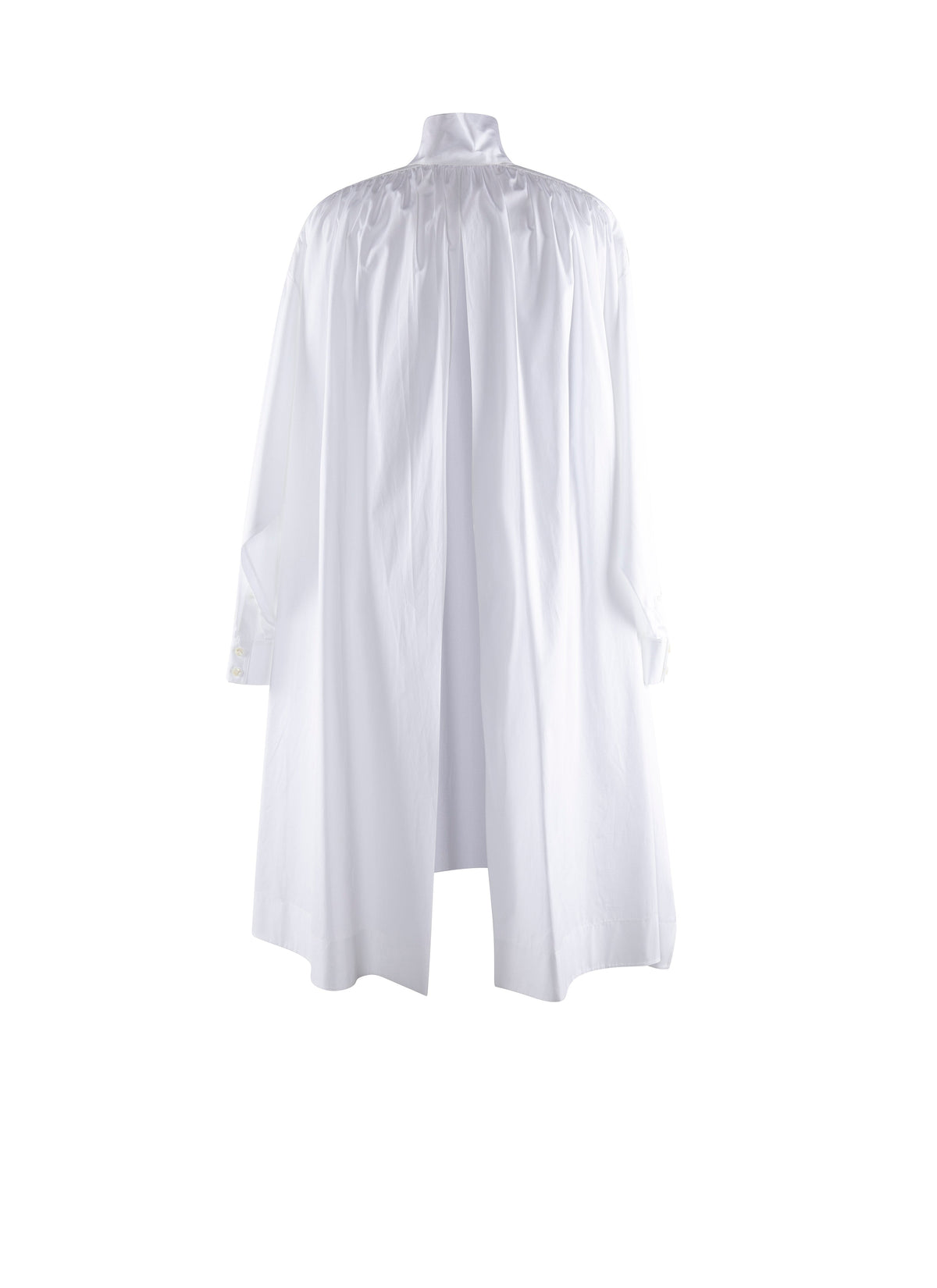 Oversized long shirt with open back - White