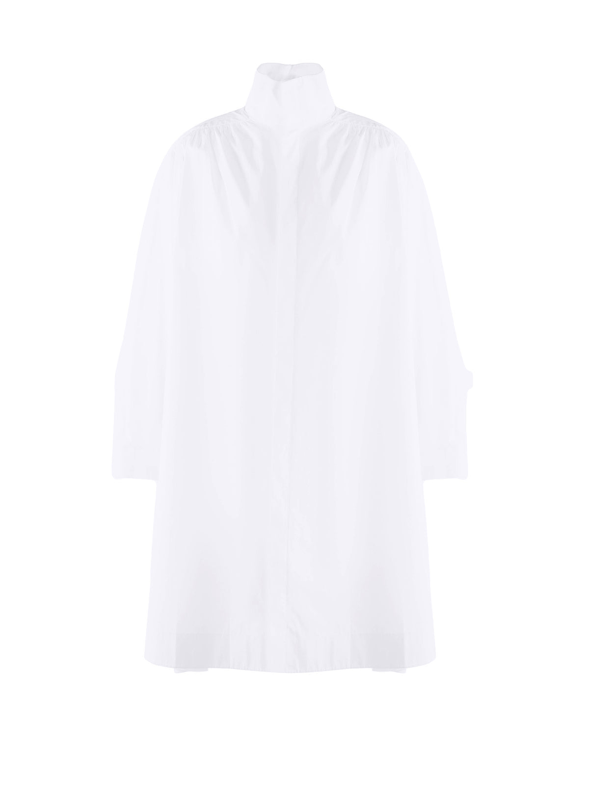 Oversized long shirt with open back - White