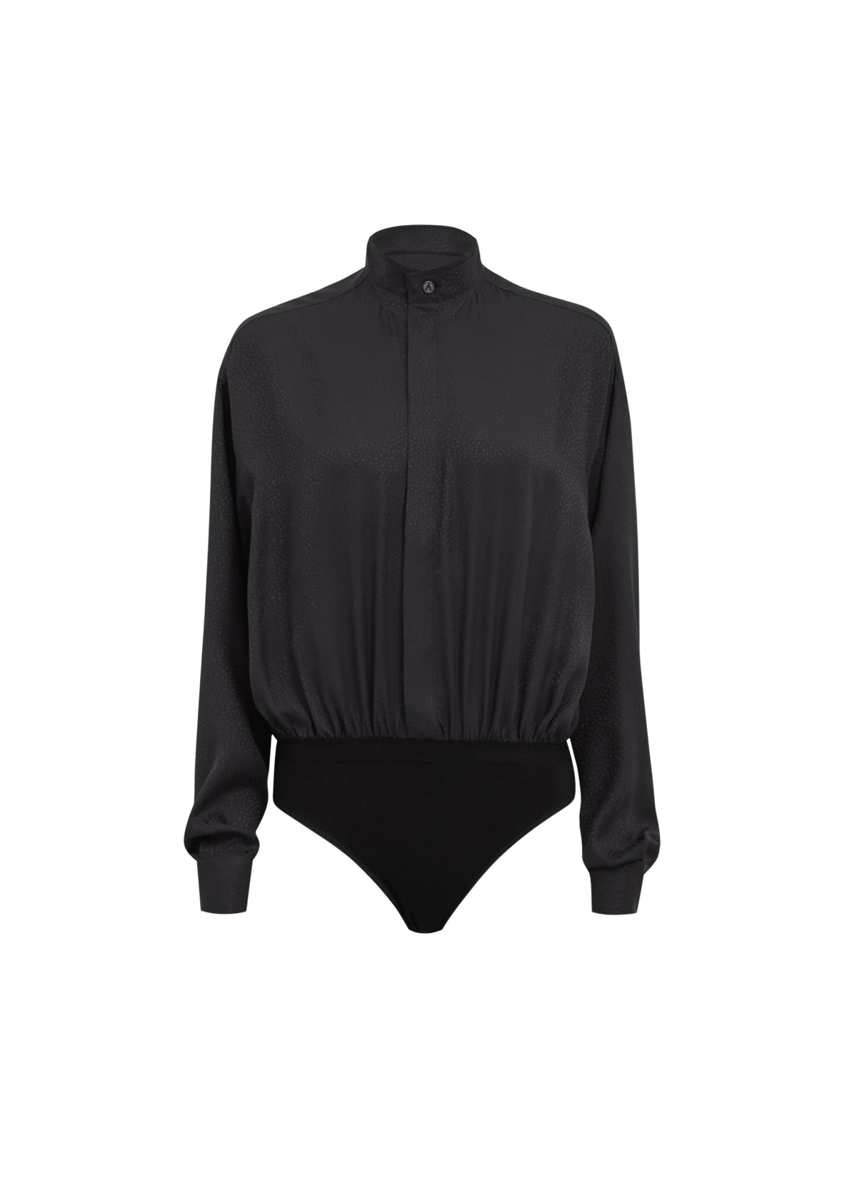 Silk Jacquard Shirt Bodysuit - Nuit