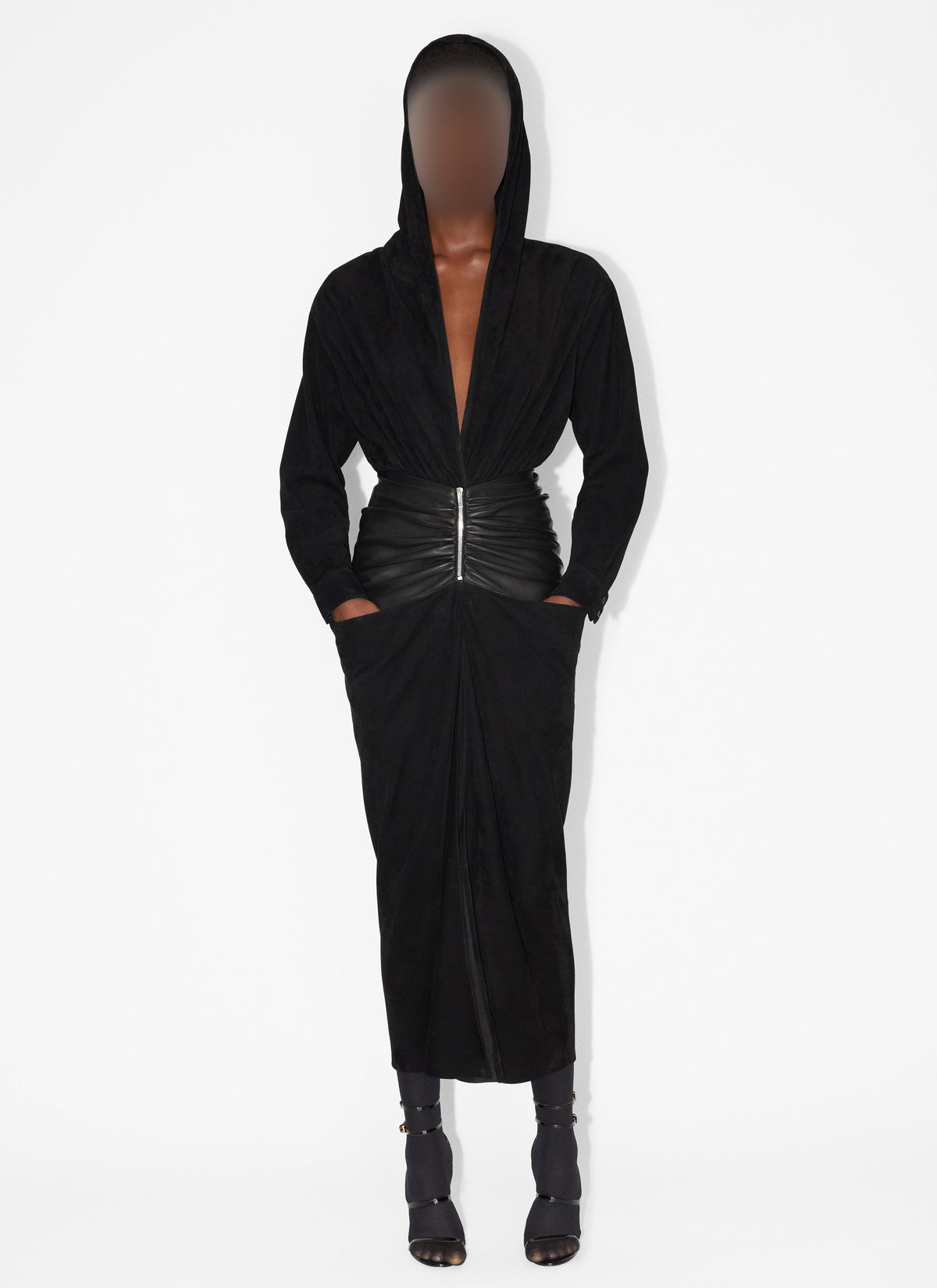 Body à capuche en daim - Noir Alaïa