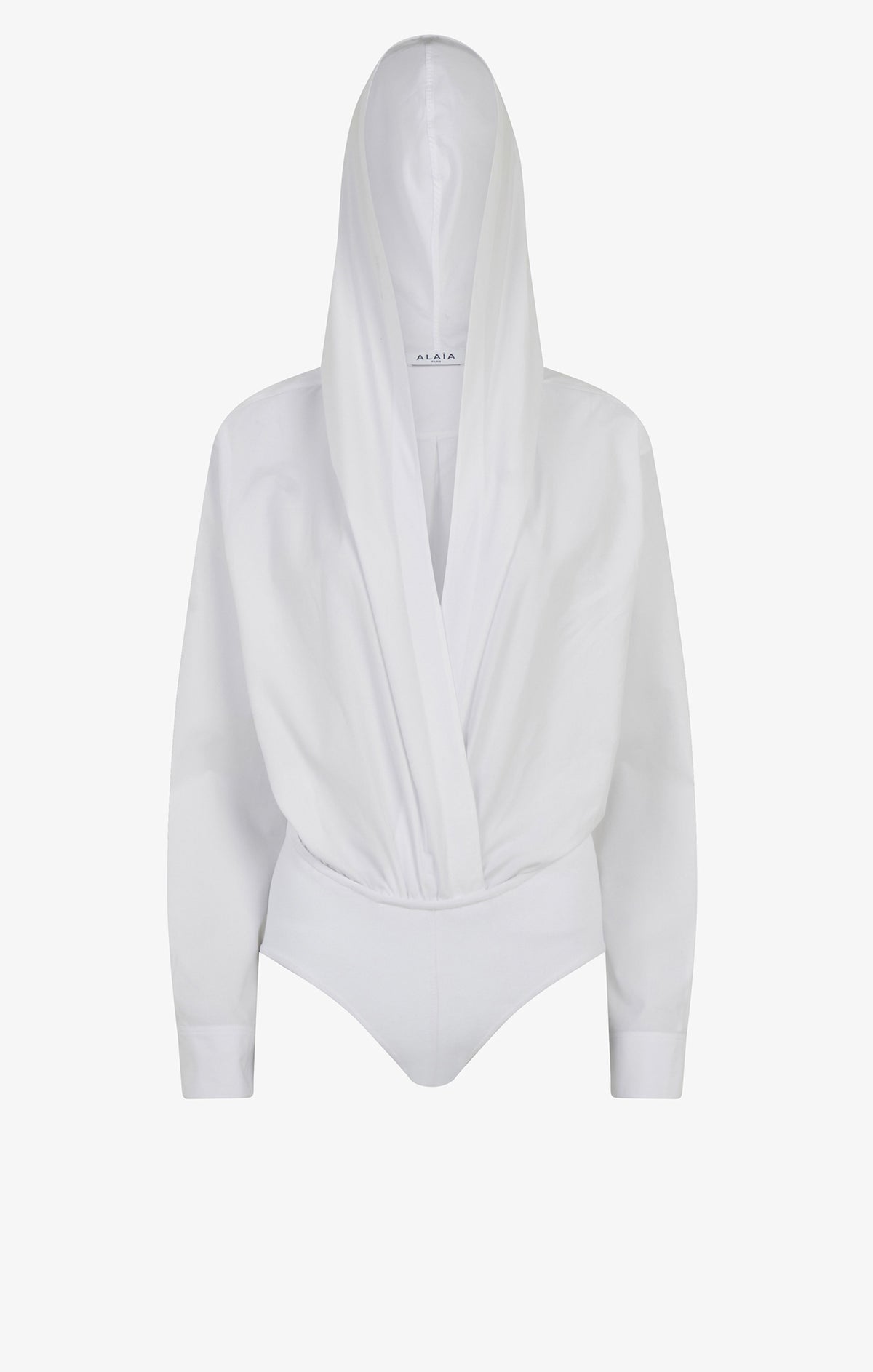 Body à capuche en popeline de coton - Blanc