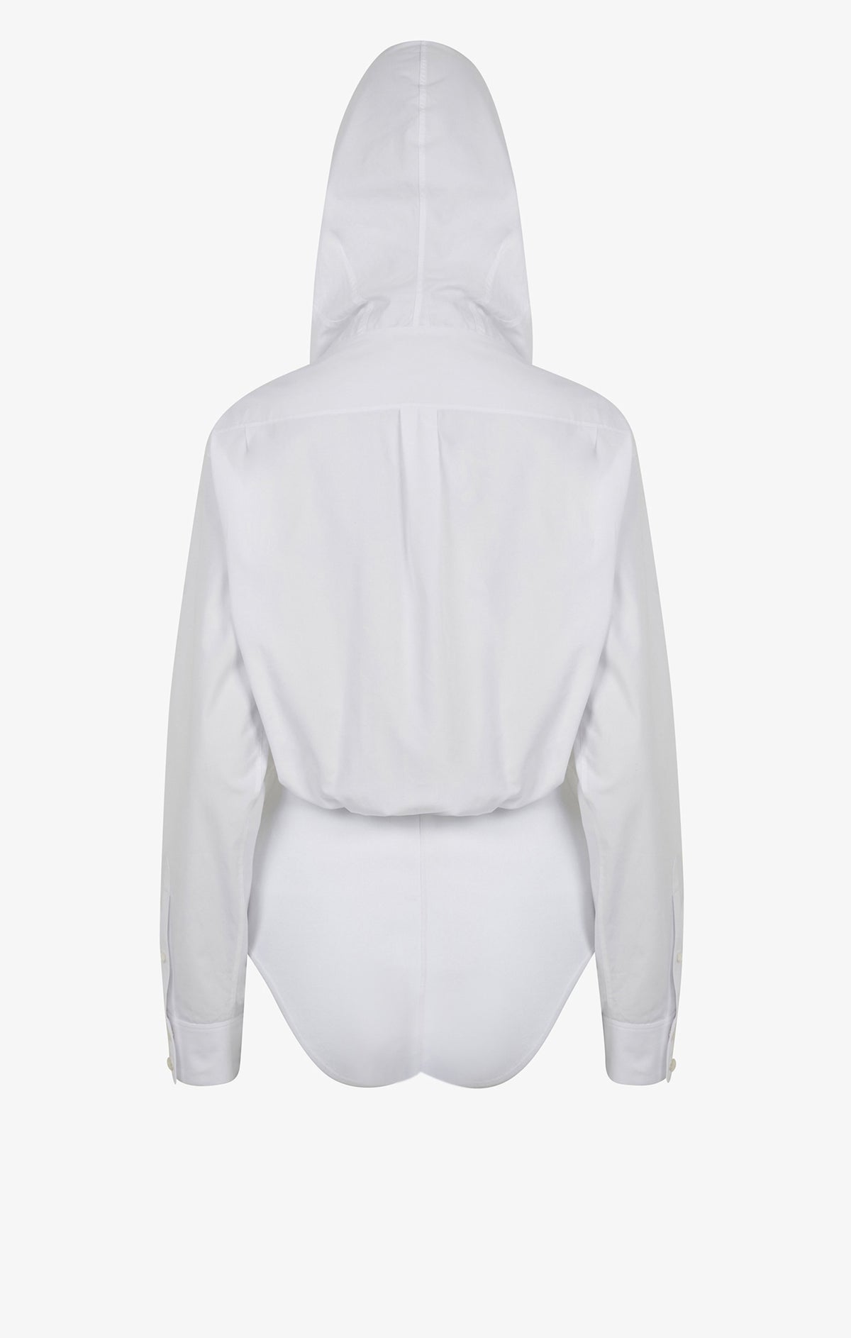 Body à capuche en popeline de coton - Blanc