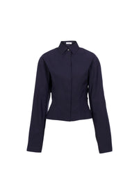 Chemise-corset en popeline - Marine