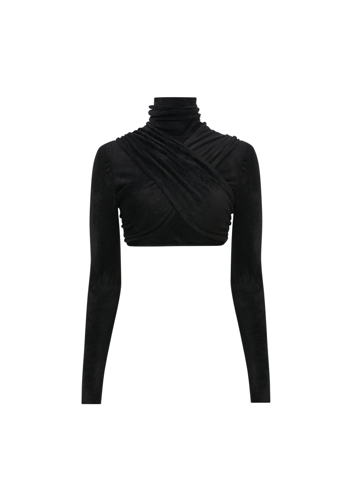 Top drapé à manches longues - Noir Alaïa