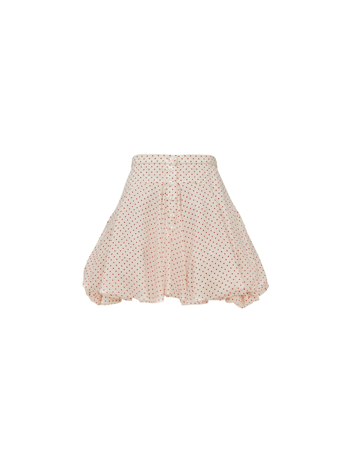 Jupe boule à pois en soie - Rose & Rouge