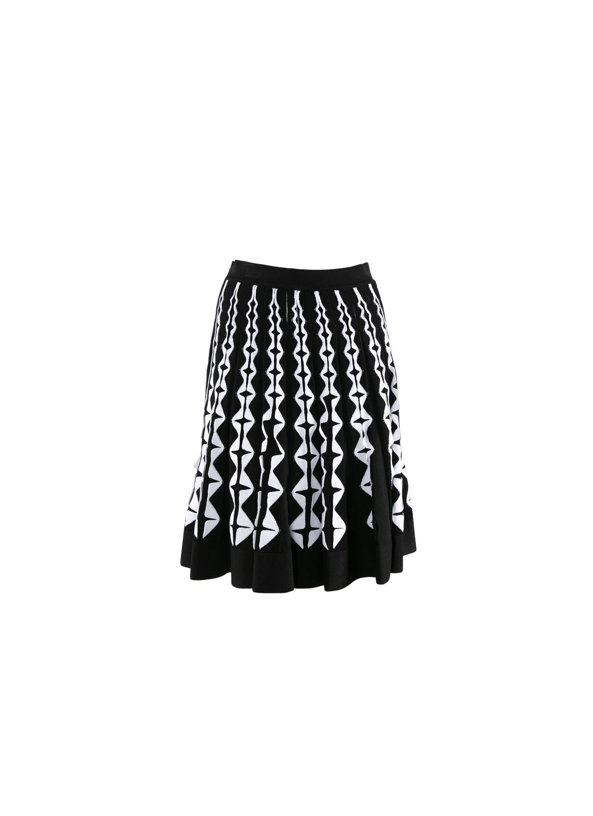 Pleated skirt with contrasting details - Black & White